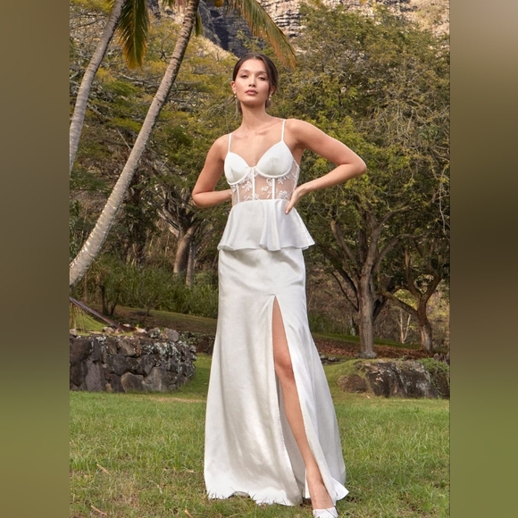 Lulus Dresses & Skirts - White Bustier Maxi Dress